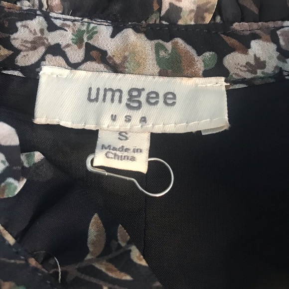 Umgee Black Floral Boho Print Dress Size S - Picture 3 of 7
